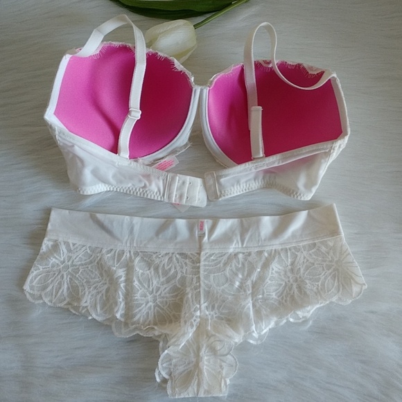 36DD VICTORIA'S SECRET PINK BRA + PANTY L.nwt - Picture 4 of 4